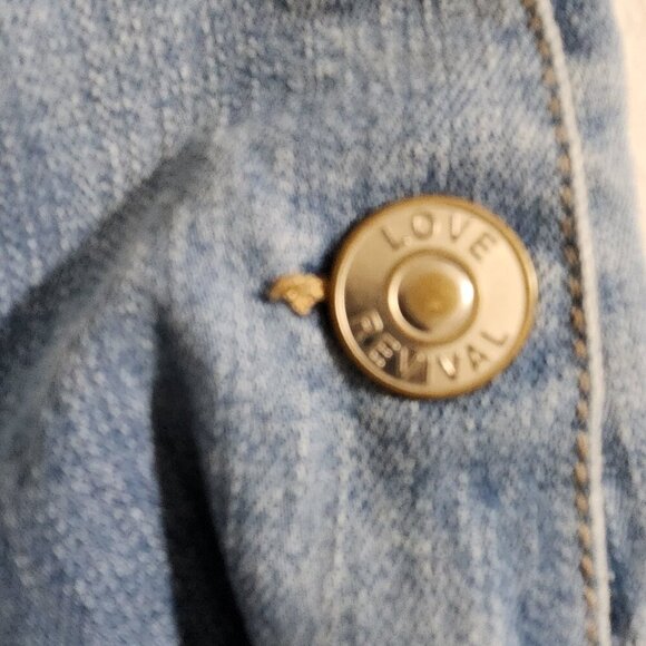 Love Revival Women Size 3X Blue Denim Pockets Button Adjustable Strap Shortall's - Picture 10 of 13